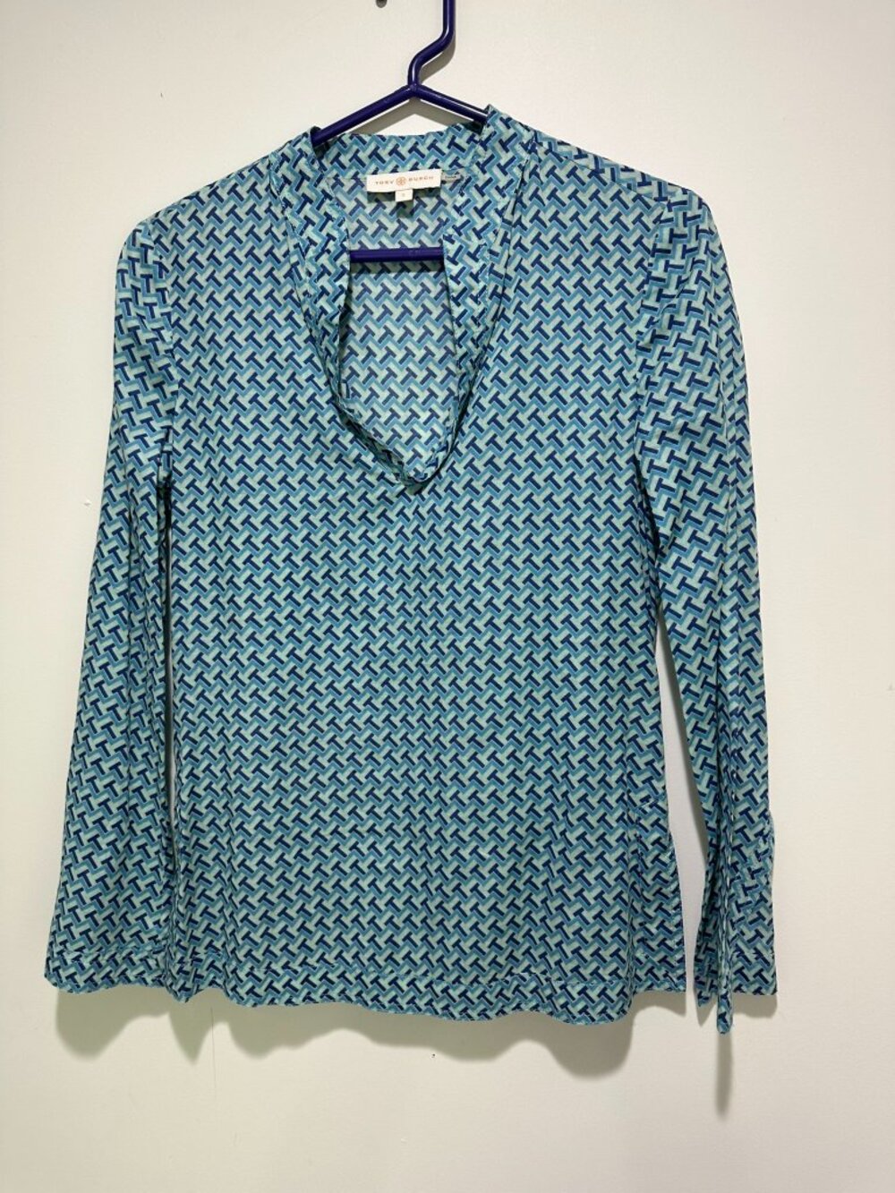 Tory Burch T-Zag Kasey Tunic Top Blouse SIZE 2